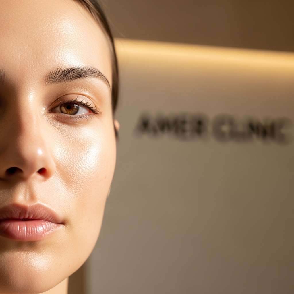 A smiling woman with radiant, clear skin, demonstrating the results of a skin quality treatment.