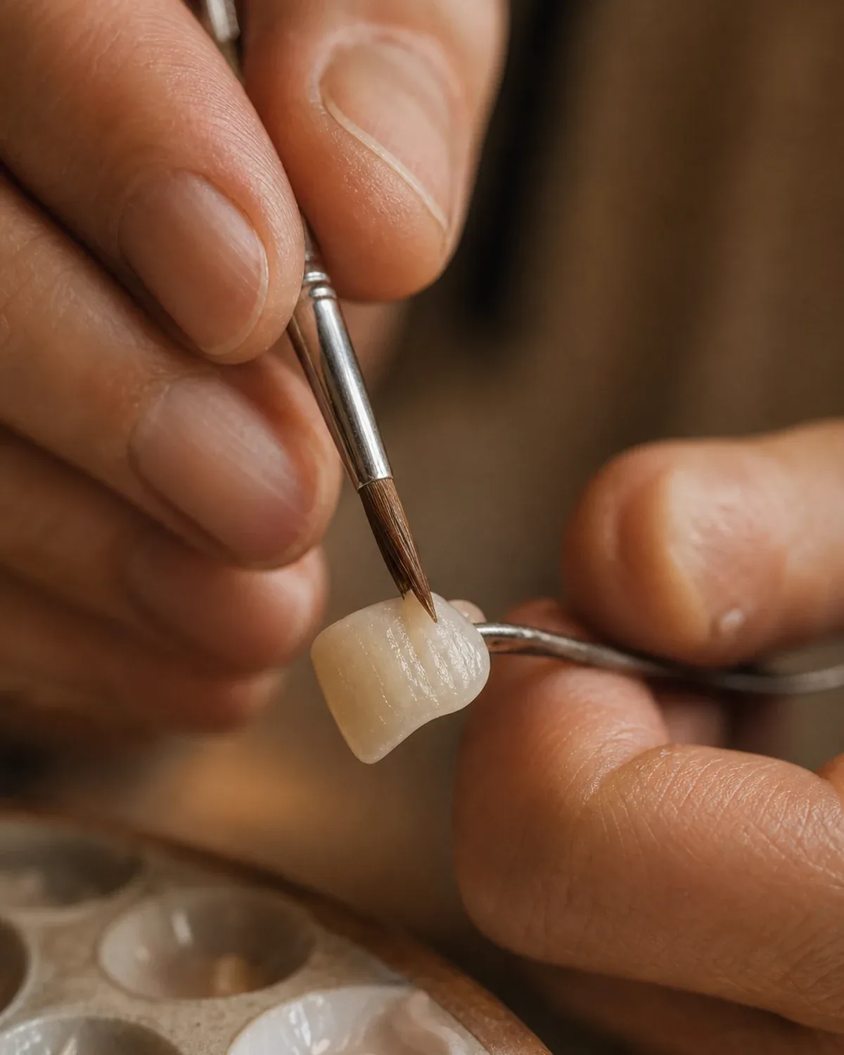 Hand-layering porcelain