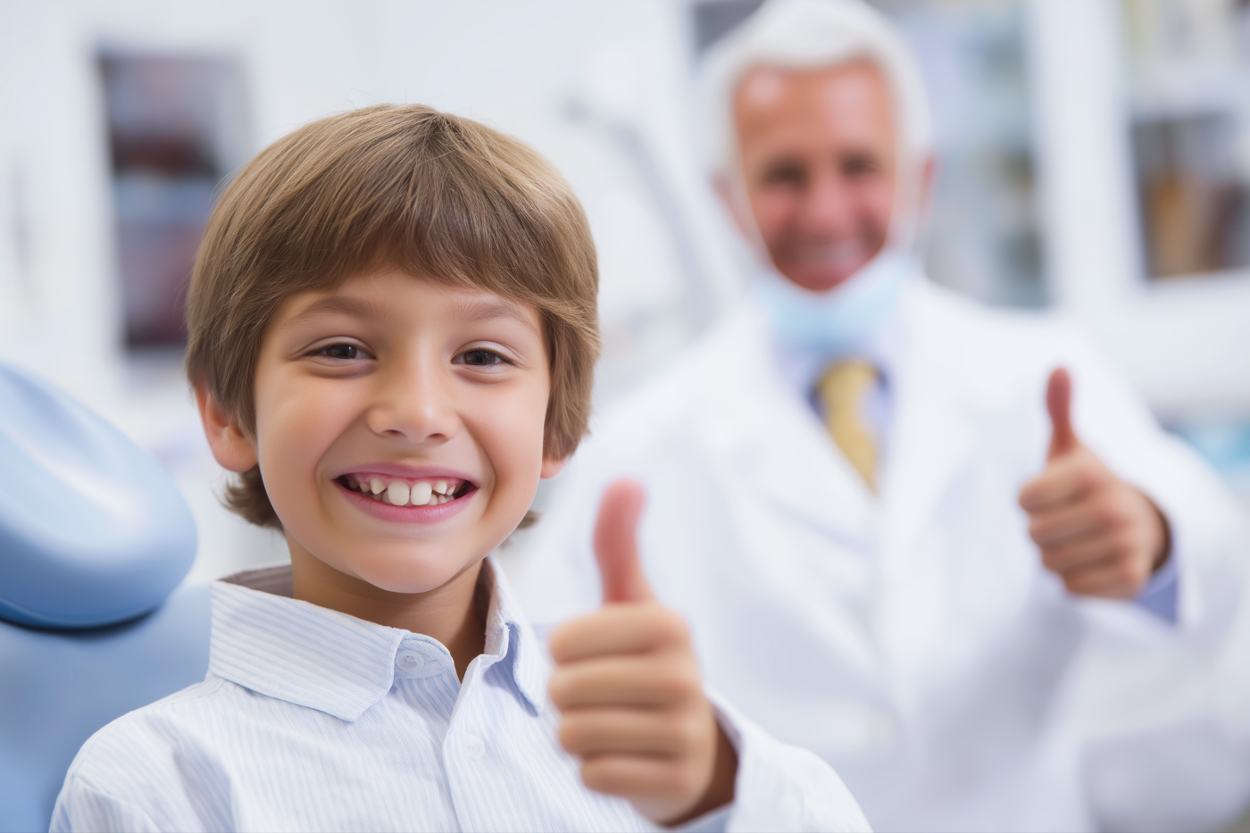 A cheerful child with a big, healthy grin