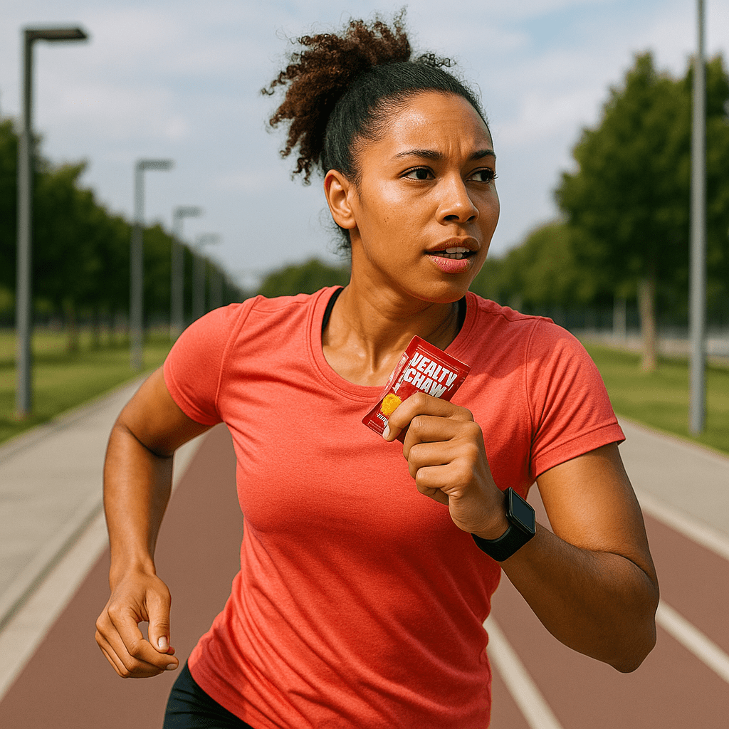 Active Individuals with Healthy Candy