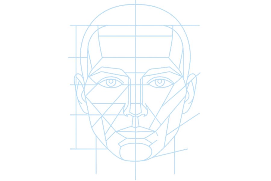 Facial vectors line art decoration